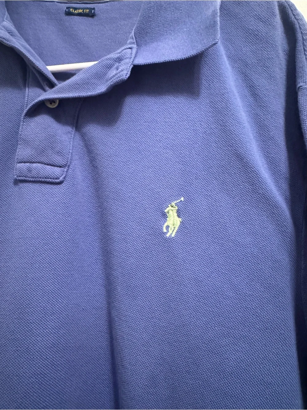 Polo Ralph Lauren Classic Fit Polo L Periwinkle Blue Green Logo